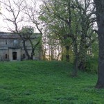 Sądowa Wisznia. Ruiny spalonego pałacu oraz fragment parku.